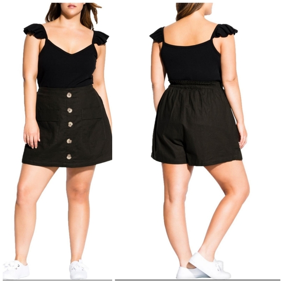 City Chic Pants - City Chic Women's Plus Linen Button